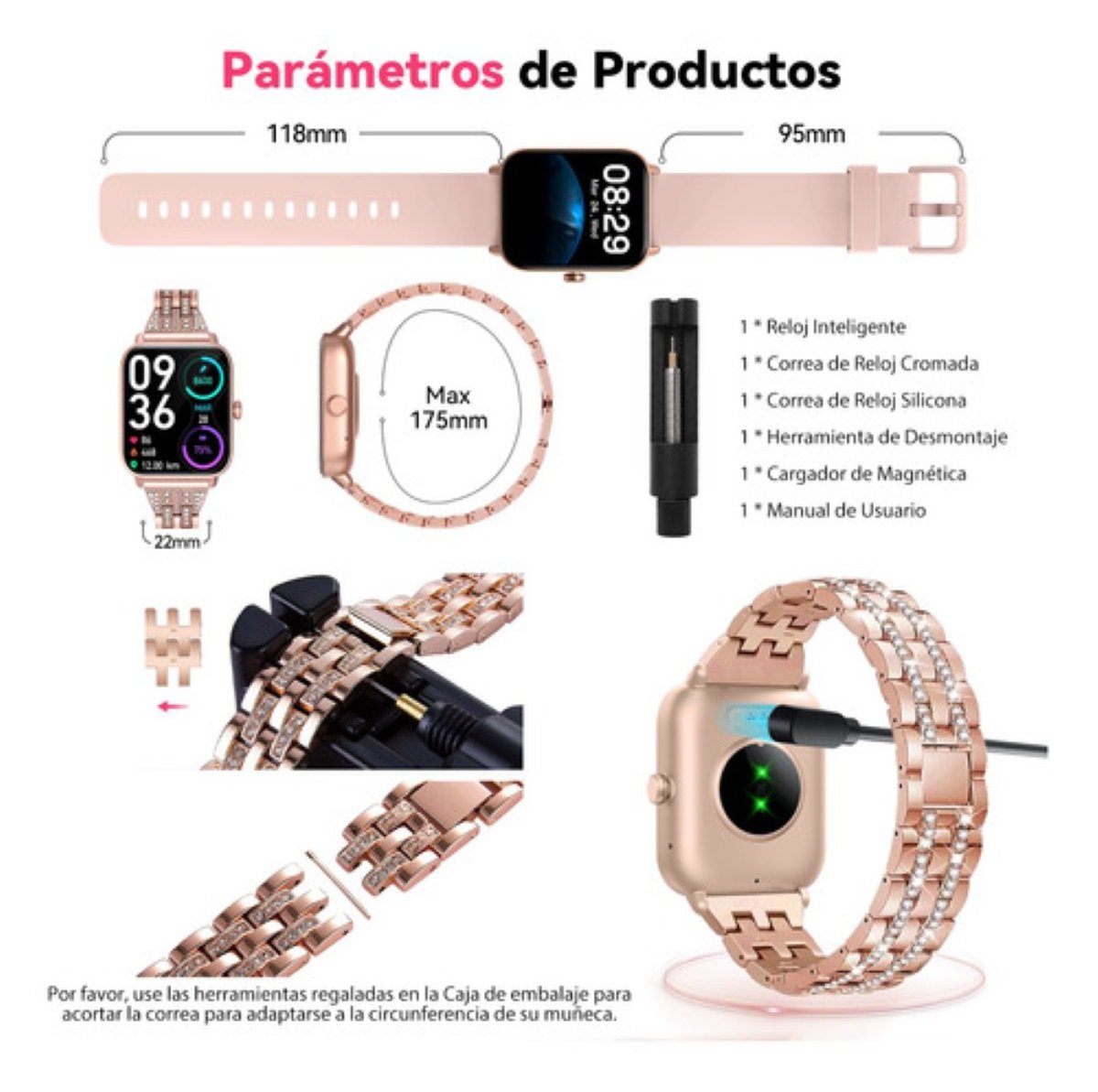 Reloj Smartwatch Mujer Relojes Inteligentes 1.8' Smart Watch - Image 4