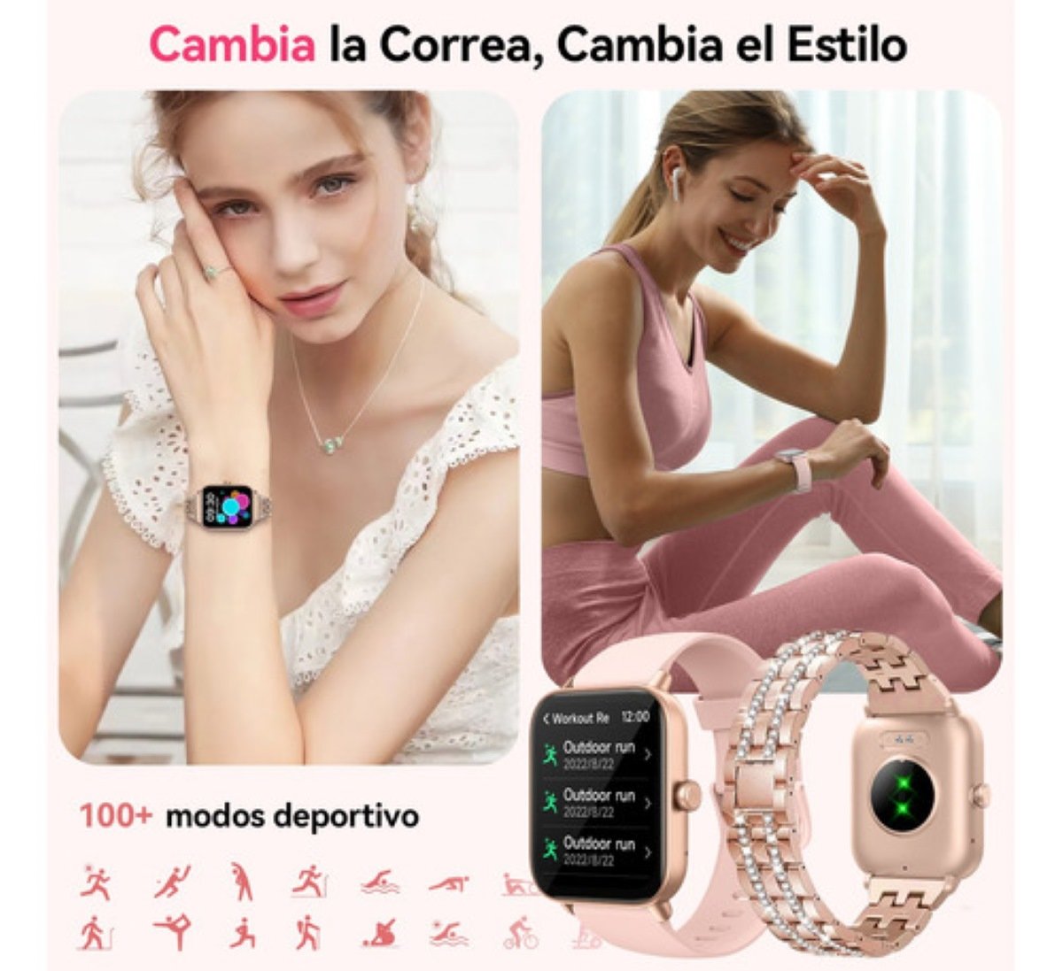 Reloj Smartwatch Mujer Relojes Inteligentes 1.8' Smart Watch - Image 3